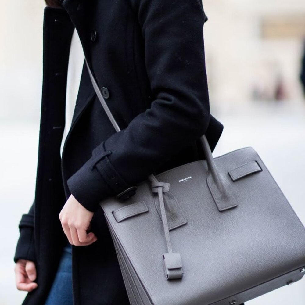Saint Laurent  Calfskin Small Sac de Jour Gray - Picture 2 of 7